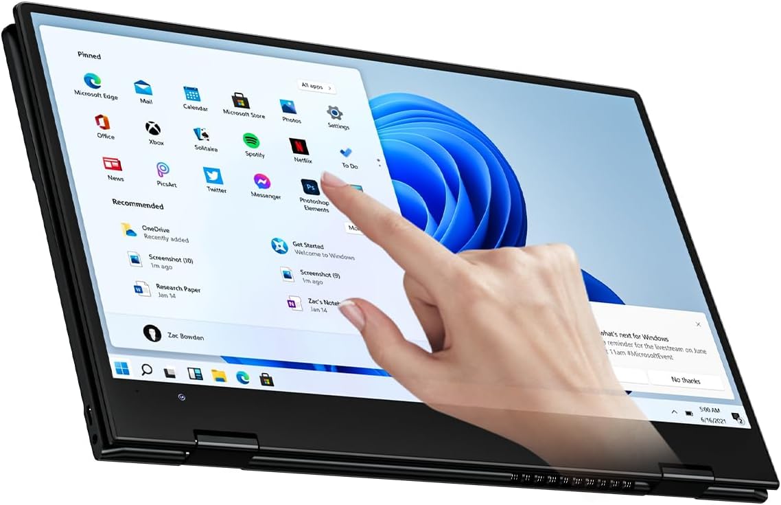 FUNYET Touchscreen Laptop Computer | 14 Inch 2 in 1 Gaming Laptop | Intel Core i7-1265U | 16GB RAM 512GB SSD | 1920 x 1080 | Fingerprint Unlock | Backlit Keyboard | Wi-Fi 6 | BT5.2 | Windows 11 Pro